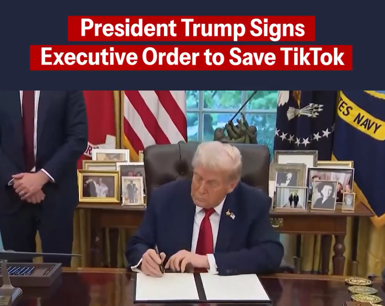 特朗普签署行政命令，同意TikTok在美国继续运营